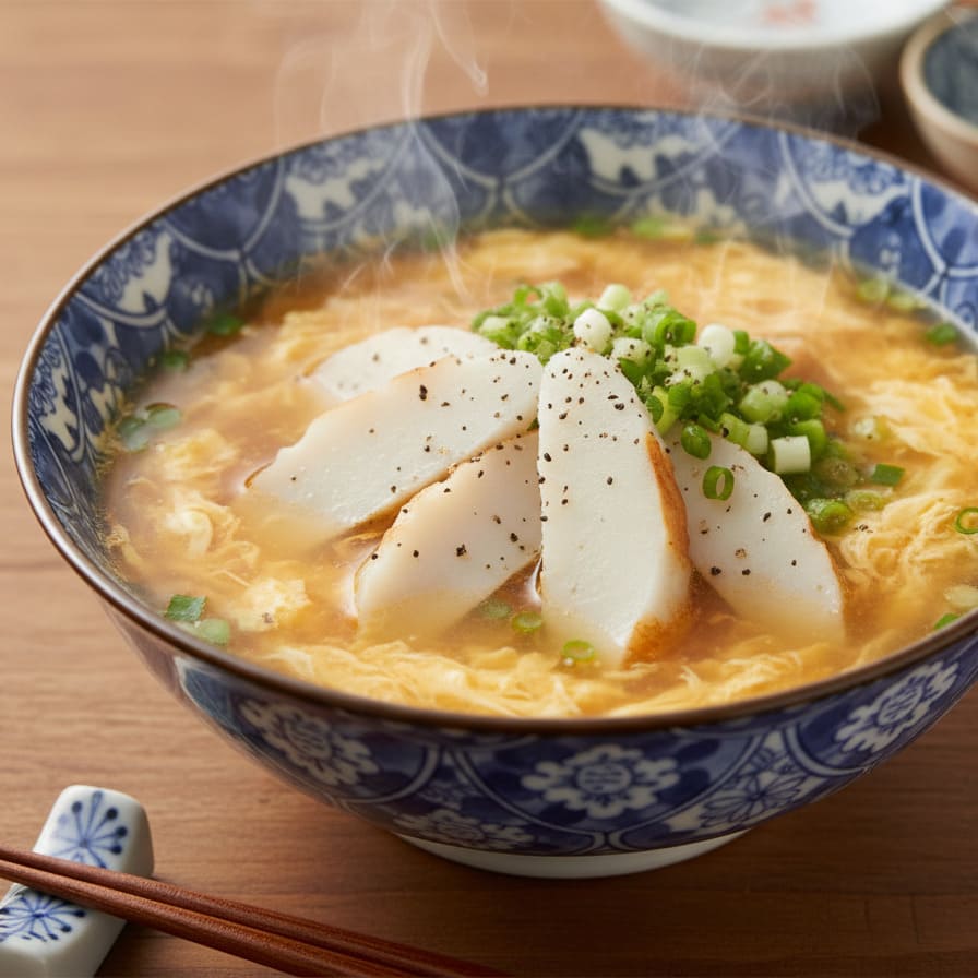 笹かまぼこの中華スープ